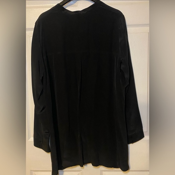 Eileen Fisher 100% Silk Mandarin Collar Shirt Size XL - Picture 4 of 8